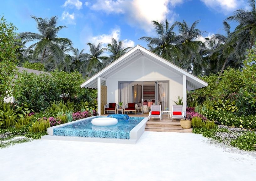 Beach pool villa